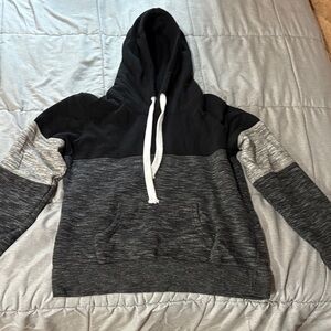 Men's Black and Gray Hoodie Sweater